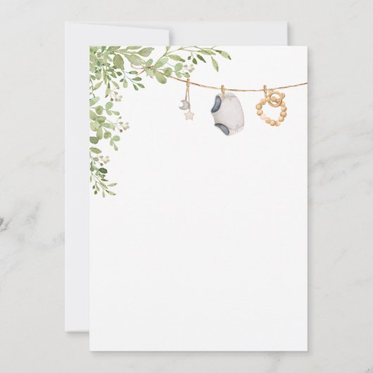 Boho Baby Clothes赤ちゃんシャワー 招待状 (裏面)