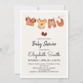 Boho Baby Clothes赤ちゃんシャワー 招待状 (正面)