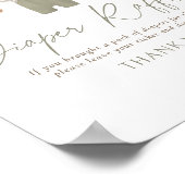 Boho Baby Clothes Baby Shower Diaper Raffle Sign ポスター (角)