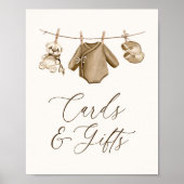 Boho Baby Clothes Boy Baby Showerカードとギフト ポスター (正面)