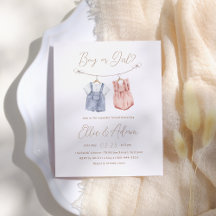 Boho Baby Clothes Budgetジェンダー公開招待状