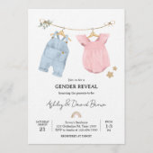 Boho Baby Clothes Gender Reveal 招待状 (正面)