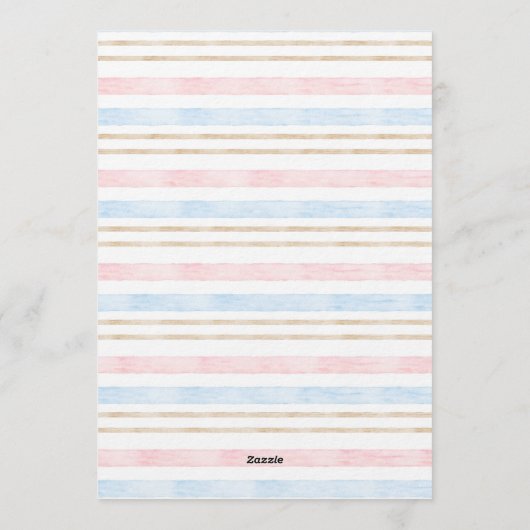 Boho Baby Clothes Gender Reveal 招待状 (裏面)