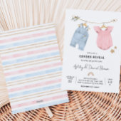 Boho Baby Clothes Gender Reveal 招待状