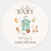 Boho Baby Girl Clothesベビシャワー ラウンドシール (正面)