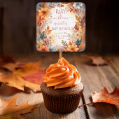 Boho Baby in Bloom Fall Floral Frame Baby Shower スクエアシール