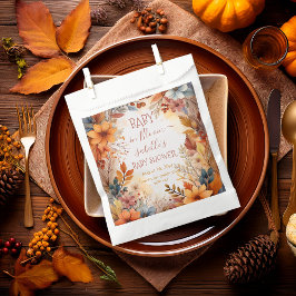 Boho Baby in Bloom Fall Floral Frame Baby Shower フェイバーバッグ