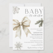 Boho Baby it's cold outside coquette bow shower 招待状 (正面)