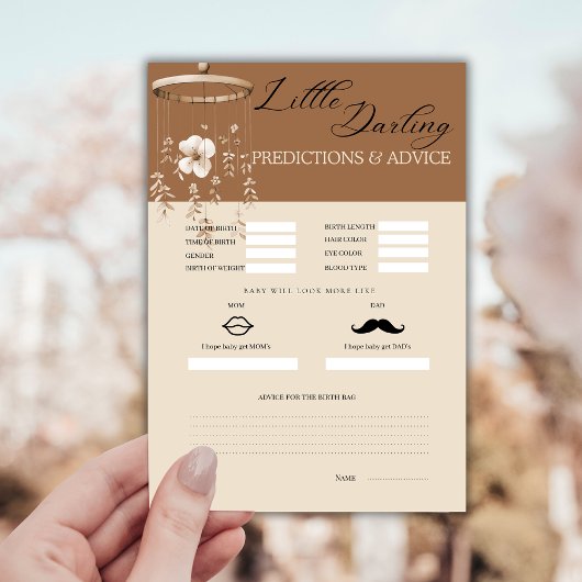 Boho Baby Predictions and Advice Card エンクロージャーカード