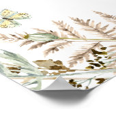 Boho Baby Showerウェルカムサインに蝶 ポスター (角)