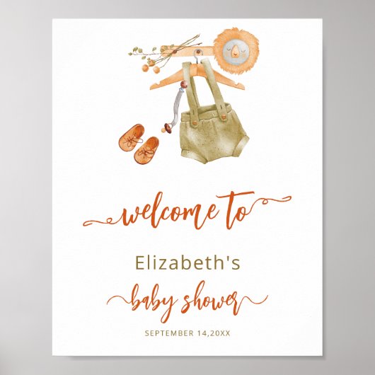 Boho Baby Showerウェルカムポスター ポスター (正面)