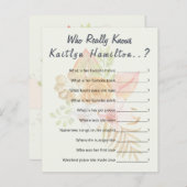 Boho Baby Shower質問ゲーム新しい母ユーモア (正面/裏面)