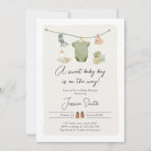 Boho Baby Shower Boy On The Way 素朴 Clothes 招待状 (正面)