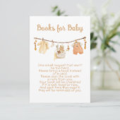 Boho Baby Shower Clothesline Bring a Book 招待状 (スタンド正面)