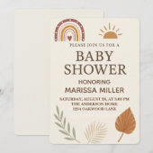 Boho Baby Shower Invitation 招待状 (正面/裏面)