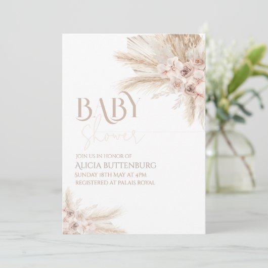 Boho Baby Shower Invitation 招待状 (スタンド正面)