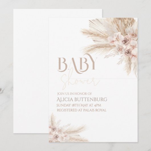 Boho Baby Shower Invitation 招待状 (正面/裏面)