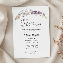 Boho Baby Shower Invitation Card Floral Watercolor 招待状