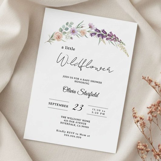 boho baby shower invitation floral baby shower  招待状