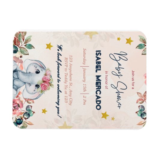 Boho Baby Shower Invitation – Modern & Stylish マグネット (横)