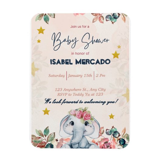 Boho Baby Shower Invitation – Modern & Stylish マグネット (縦)