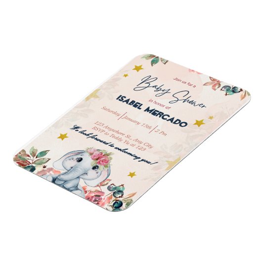 Boho Baby Shower Invitation – Modern & Stylish マグネット (左側)