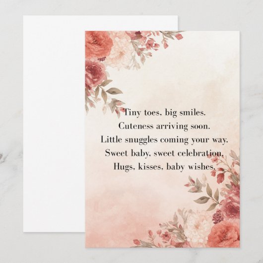 Boho Baby Shower Invite Pastel Theme 招待状 (正面/裏面)