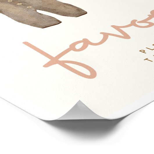 Boho Baby Shower Paviesサイン ポスター (角)