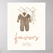 Boho Baby Shower Paviesサイン ポスター (正面)