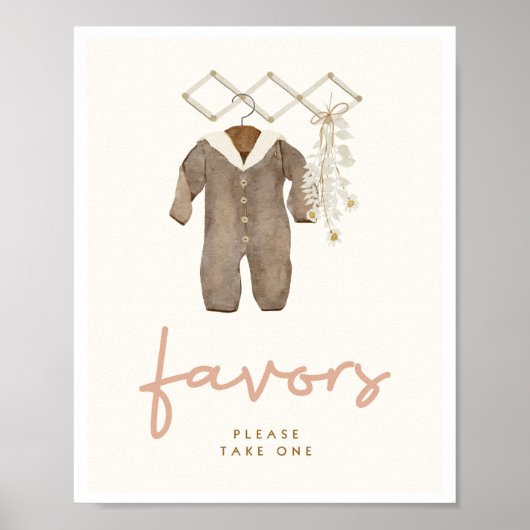 Boho Baby Shower Paviesサイン ポスター (正面)