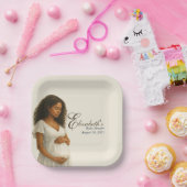 Boho Baby Shower Plates for Black Mom ペーパープレート (パーティー)