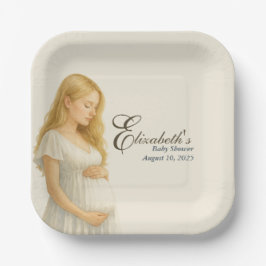 Boho Baby Shower Plates for blonde Mom ペーパープレート