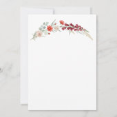 boho baby shower red floral baby shower 招待状 (裏面)