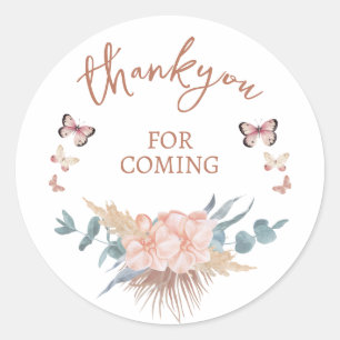 Boho Baby Shower Thank You ラウンドシール