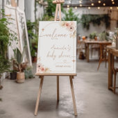 Boho Baby Shower Welcome Sign, モダン Pampas Grass ポスター