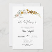 boho baby shower yellow floral baby shower  招待状 (正面)