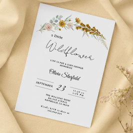 boho baby shower yellow floral baby shower 招待状