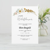 Boho Baby Shower yellow floral watercolor 招待状 (スタンド正面)