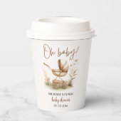 Boho Baby Stroller Minimalist Baby Shower 紙コップ (裏面)