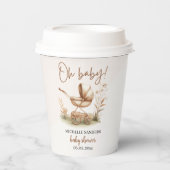 Boho Baby Stroller Minimalist Baby Shower 紙コップ (正面)