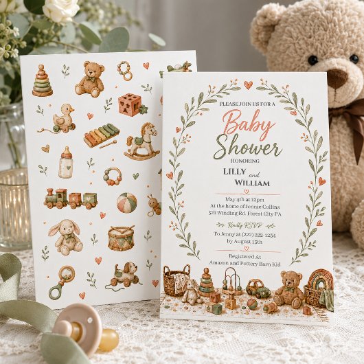 Boho Baby Toys Shower Invitation 招待状