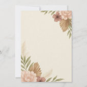 Boho Bachelorette Bash Invitation | Neutral Floral 招待状 (裏面)