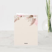 Boho Balloons – 乾燥パンパ、ピンク、ブラウン、ベビーガール サンキューカード (裏面)