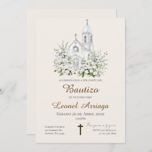  Boho Baptism  招待状 (正面/裏面)