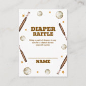 Boho Batter Up Baseball Diaper Raffle Baby Shower エンクロージャーカード (正面)
