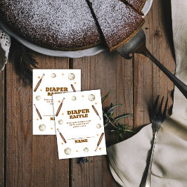 Boho Batter Up Baseball Diaper Raffle Baby Shower エンクロージャーカード