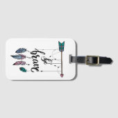 Boho Be Braveドリームキャッチャーやる気を起こさせるの励まし ラゲッジタグ (正面横)