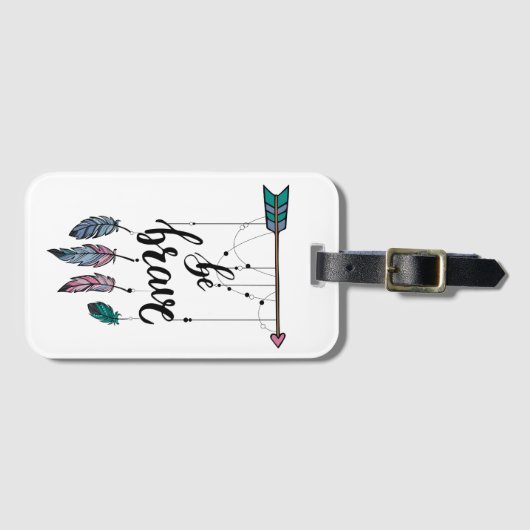 Boho Be Braveドリームキャッチャーやる気を起こさせるの励まし ラゲッジタグ (正面横)