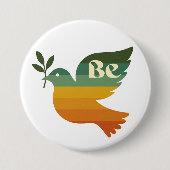 Boho Be Peace Retro Holiday Button 缶バッジ (正面)