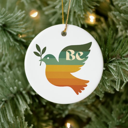Boho Be Peace Retro Holiday Ceramic Ornament セラミックオーナメント (ツリー)